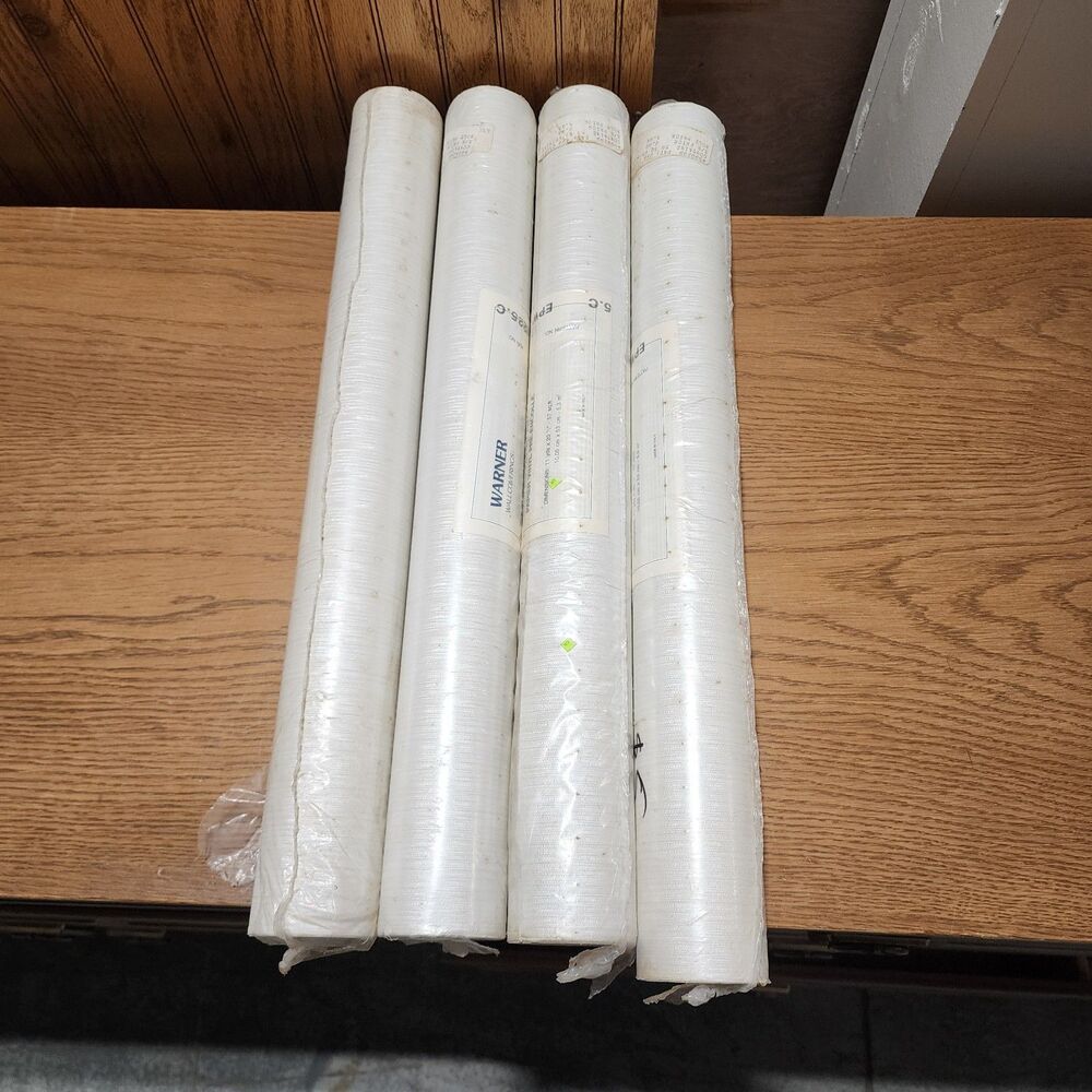 Lot of 4 Vintage Warner Co Wallpaper Rolls New Sealed Solid Vinyl Wallcovering